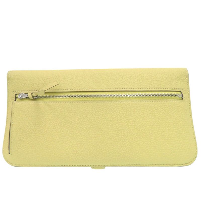 Hermes Dogon Long Wallet Togo Jaune Poussin