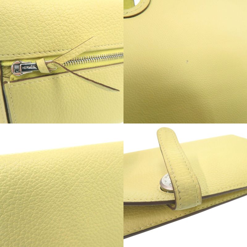 Hermes Dogon Long Wallet Togo Jaune Poussin