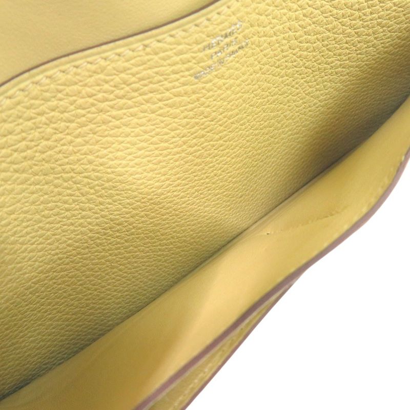 Hermes Dogon Long Wallet Togo Jaune Poussin