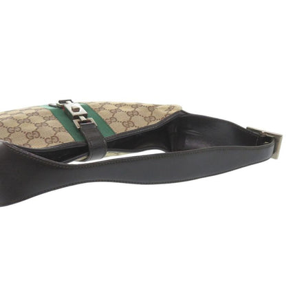 Gucci Jack Line Shoulder Bag 001 GG Canvas Leather Beige
