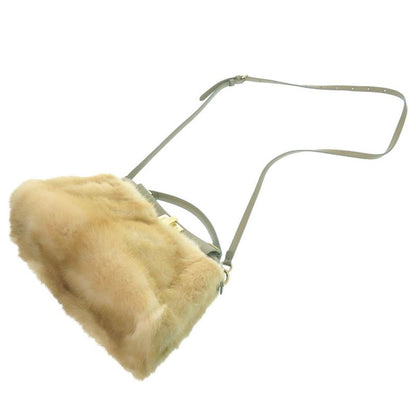 Fendi Peekaboo Mini 2-Way Handbag Mink Leather Beige