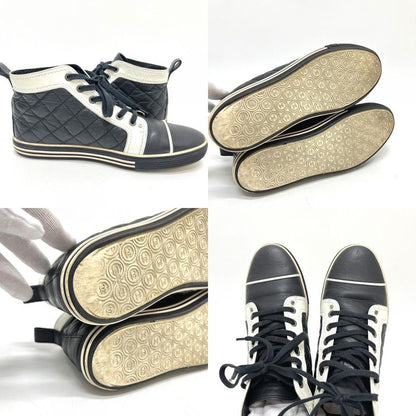 Chanel Sneakers Quilted CC Logo Bicolor Leather Black