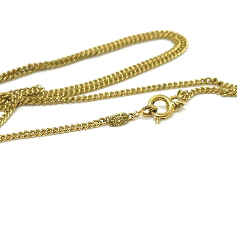 Chanel Necklace CC Logo Flower Camellia Metal Gold