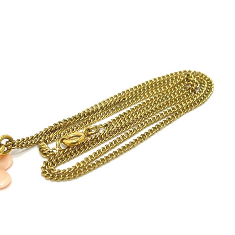 Chanel Necklace CC Logo Flower Camellia Metal Gold