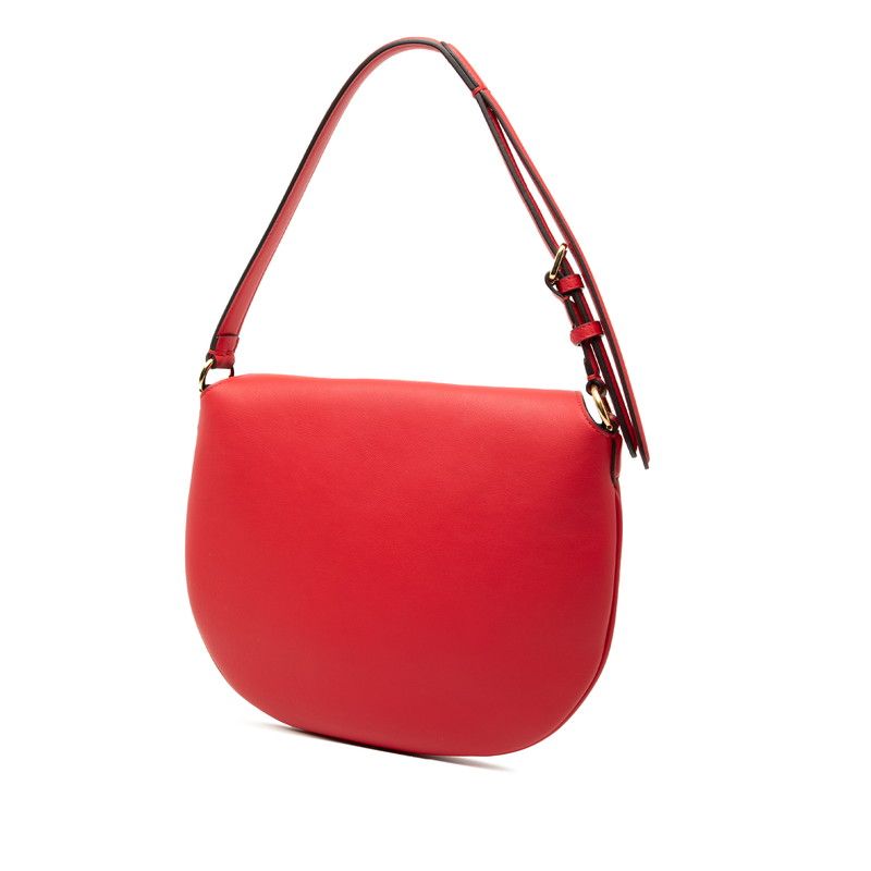 Fendi Croissant Shoulder Bag Red Leather