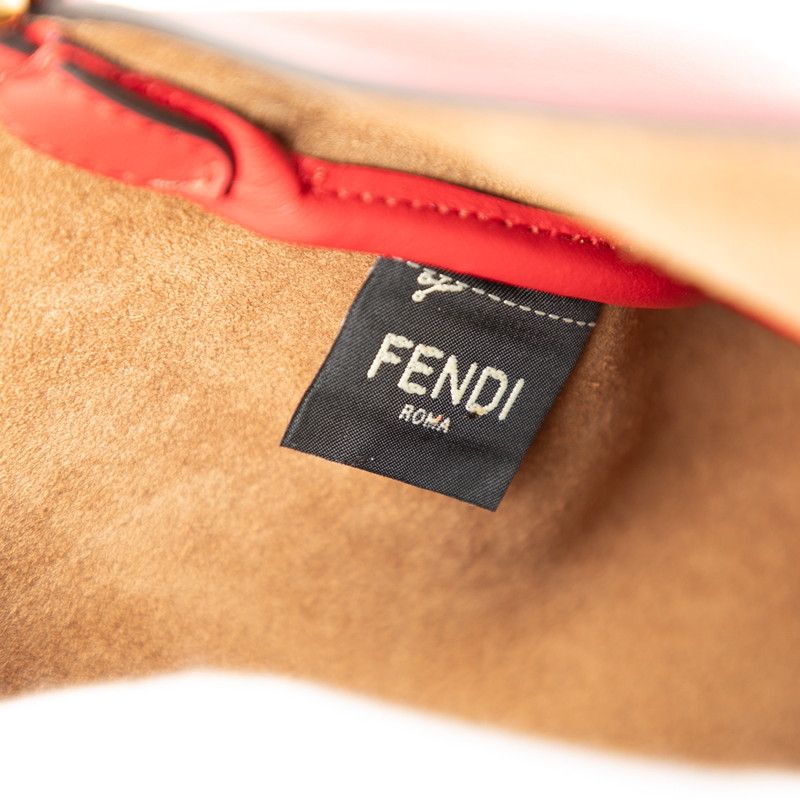 Fendi Croissant Shoulder Bag Red Leather