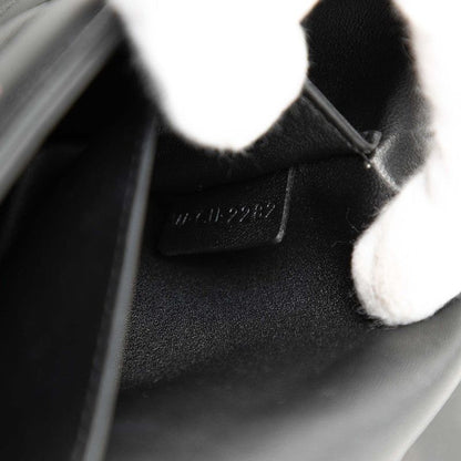Celine Matelasse Monochrome Chain Shoulder Bag Black Leather