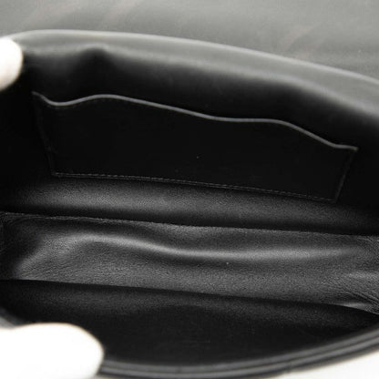 Celine Matelasse Monochrome Chain Shoulder Bag Black Leather