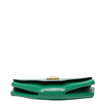 Hermes Levain Quatre Coin Purse Green Leather