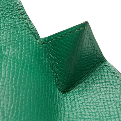 Hermes Levain Quatre Coin Purse Green Leather