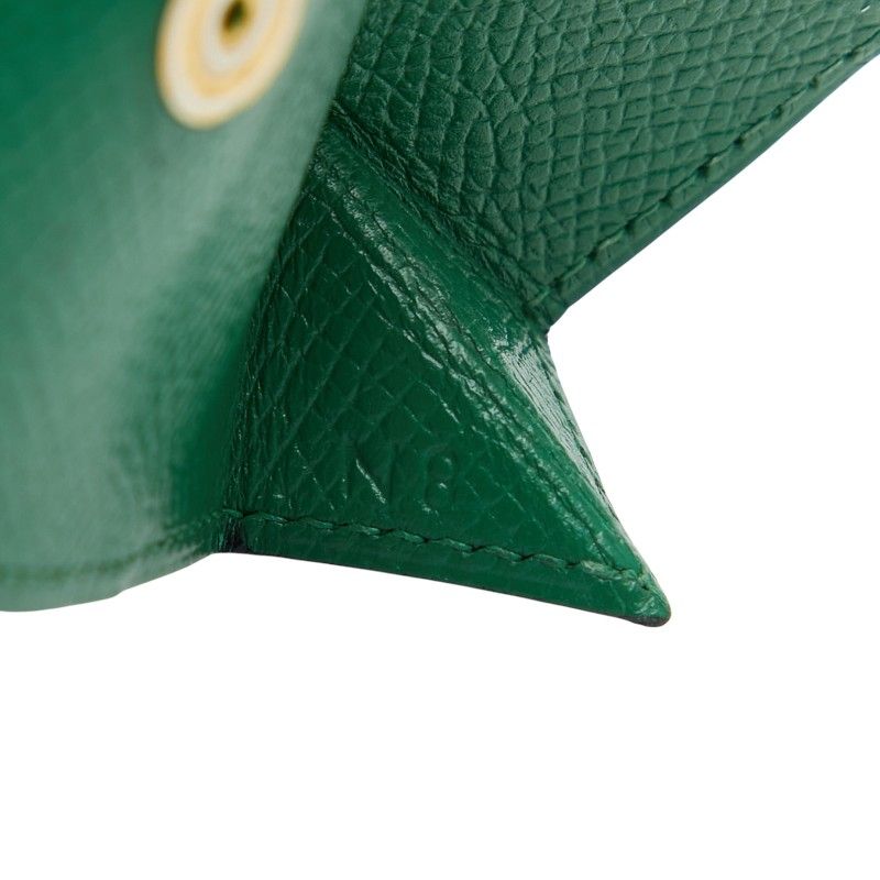 Hermes Levain Quatre Coin Purse Green Leather