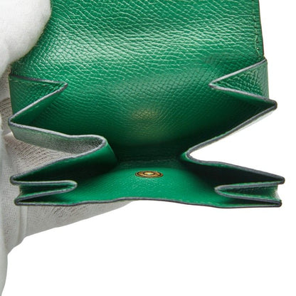 Hermes Levain Quatre Coin Purse Green Leather