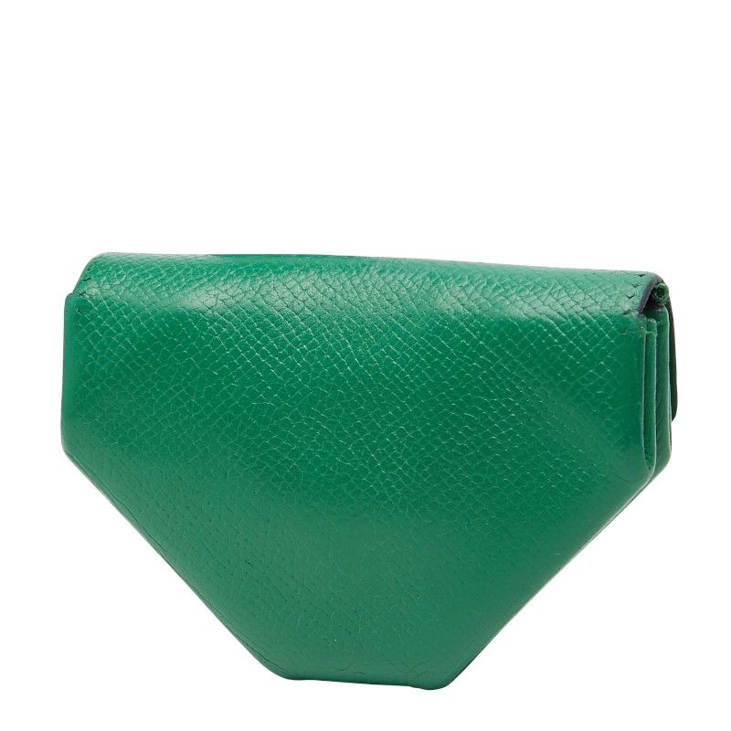 Hermes Levain Quatre Coin Purse Green Leather