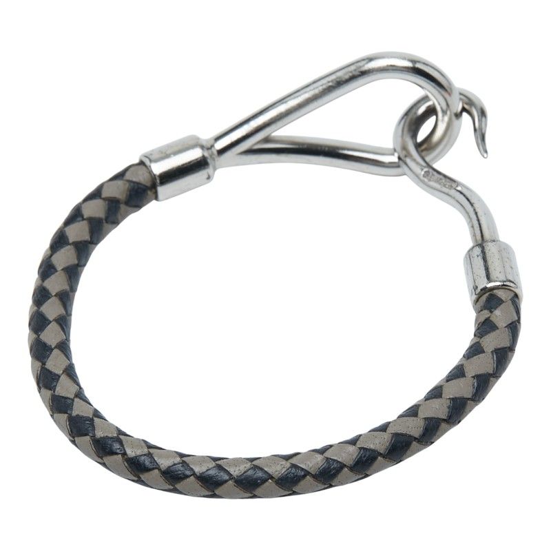 Hermes Jumbo Silver Black Metal Leather
