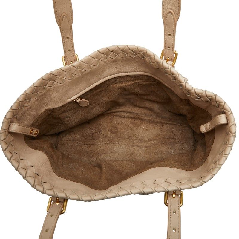 Bottega Veneta Intrecciato Tote Pink Beige Leather
