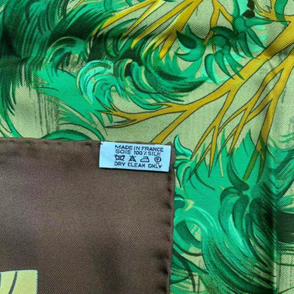 Hermes Carre 90 Scarf Silk Kuggor Tree Brown