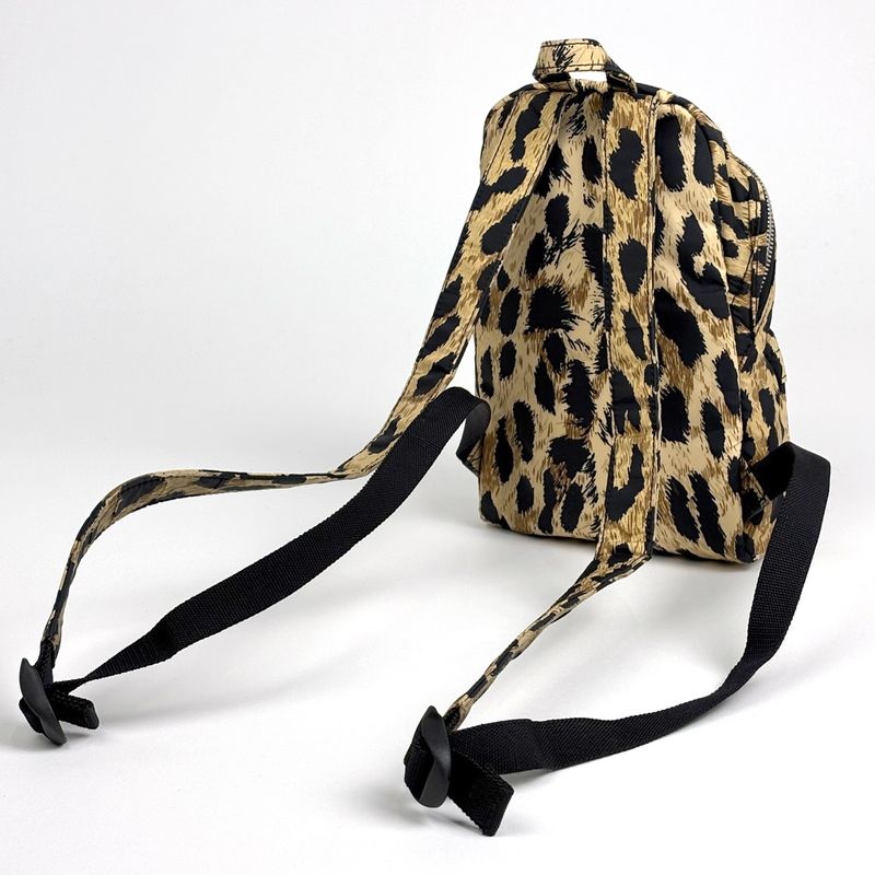 Balenciaga Logo Backpack Mini Backpack Leopard Print Nylon Brown