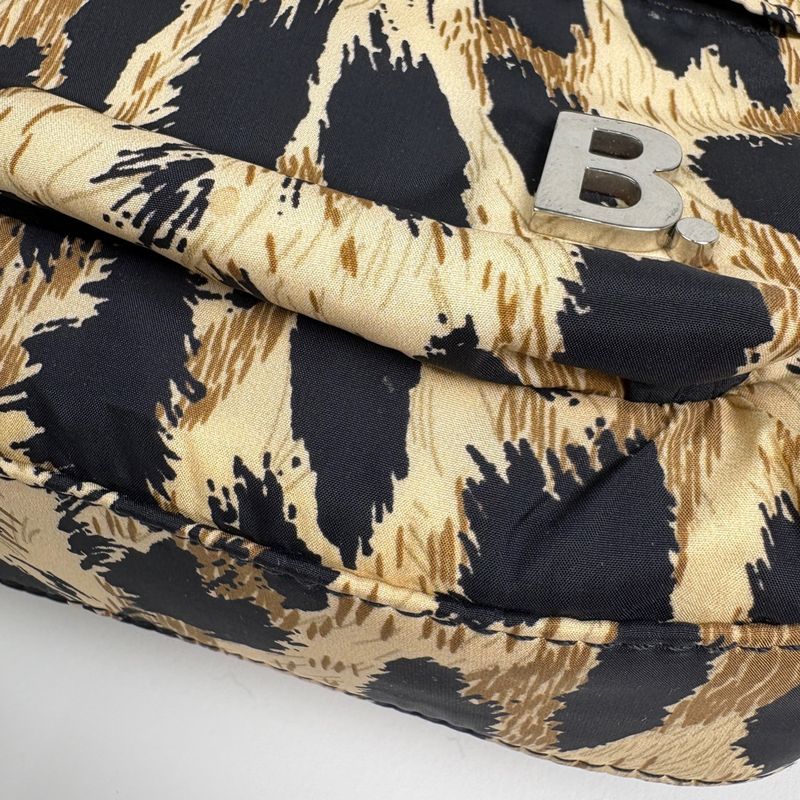 Balenciaga Logo Backpack Mini Backpack Leopard Print Nylon Brown