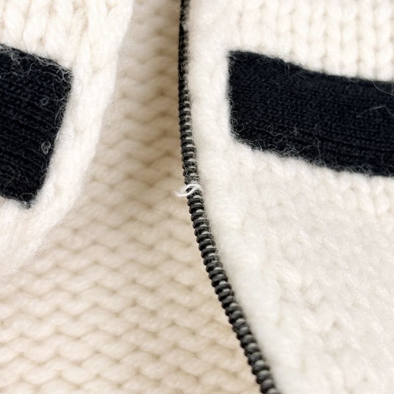 Chanel Sportsline Knit Hoodie CC Logo Zip Up