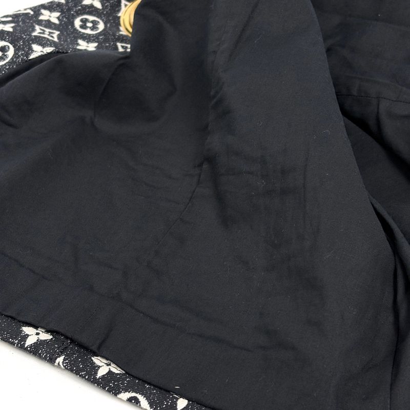Louis Vuitton Monogram Denim Skirt Mini Wrap Black