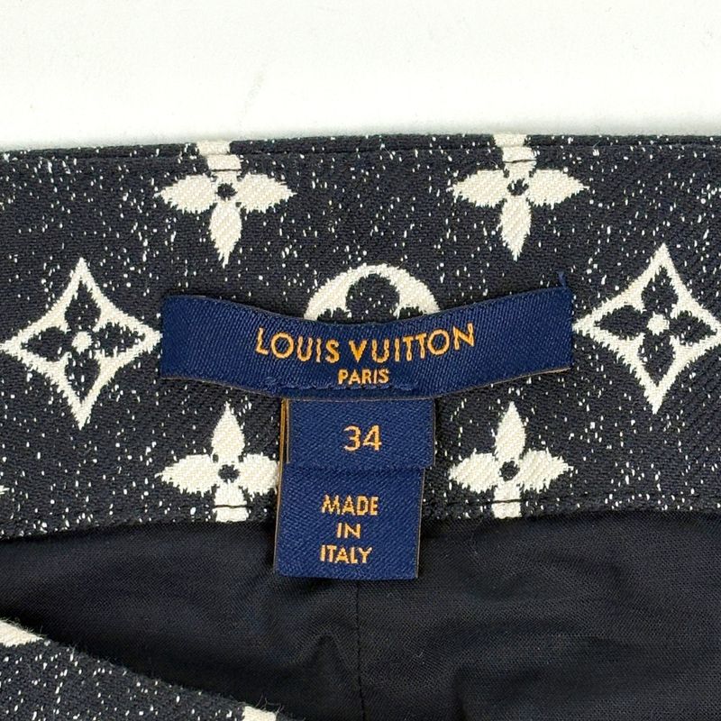 Louis Vuitton Monogram Denim Skirt Mini Wrap Black