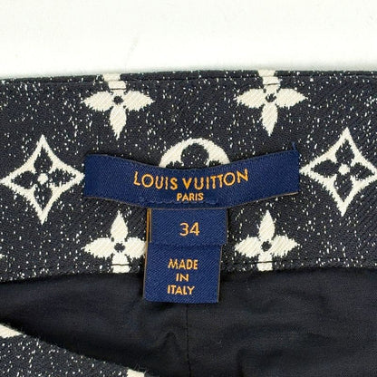 Louis Vuitton Monogram Denim Skirt Mini Wrap Black