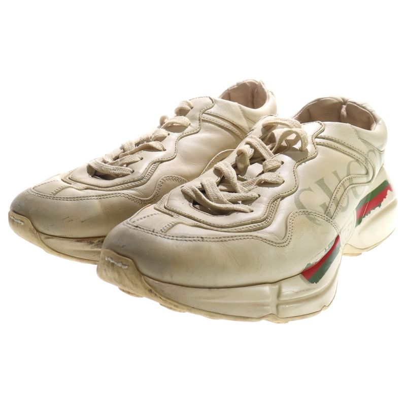 Gucci Rhyton Vintage Girogo Low Cut Sneakers Ivory