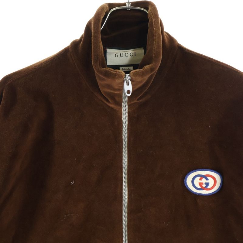 Gucci Chenille Velour Over Jacket Track Brown Yellow