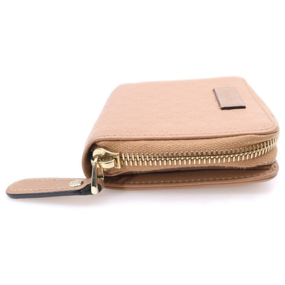 Gucci Micro Guccissima Bifold Wallet Compact Wallet Coin Case Beige Leather