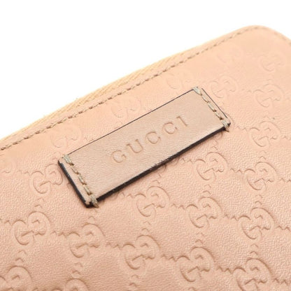 Gucci Micro Guccissima Bifold Wallet Compact Wallet Coin Case Beige Leather