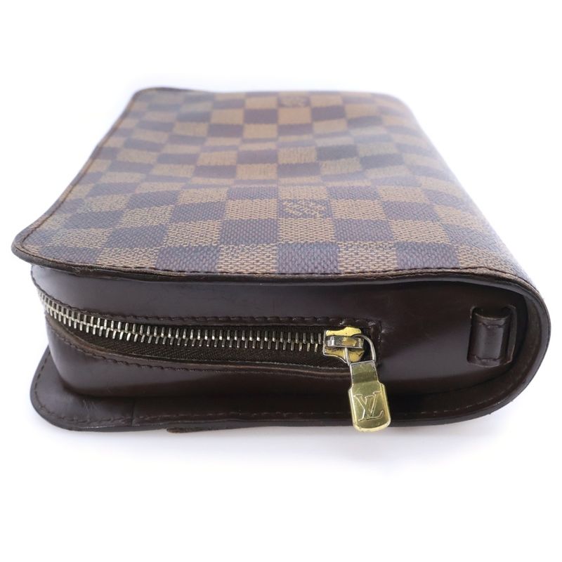 Louis Vuitton Damier Saint Second Case Pouch Brown Leather