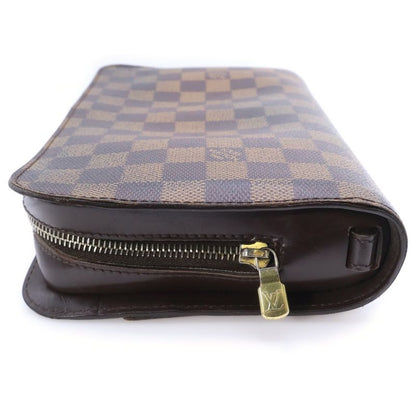 Louis Vuitton Damier Saint Second Case Pouch Brown Leather