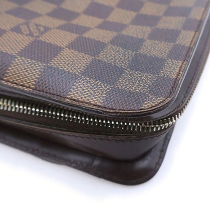 Louis Vuitton Damier Saint Second Case Pouch Brown Leather