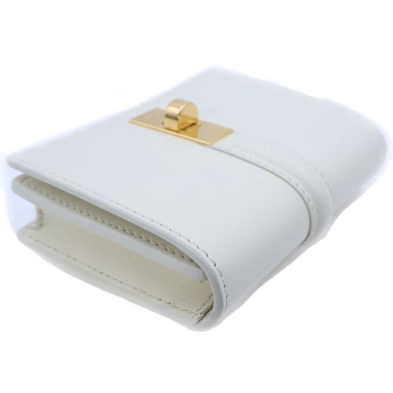 Celine Small Trifold Card Case White