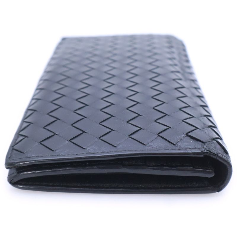 Bottega Veneta Intrecciato Leather Long Wallet Black