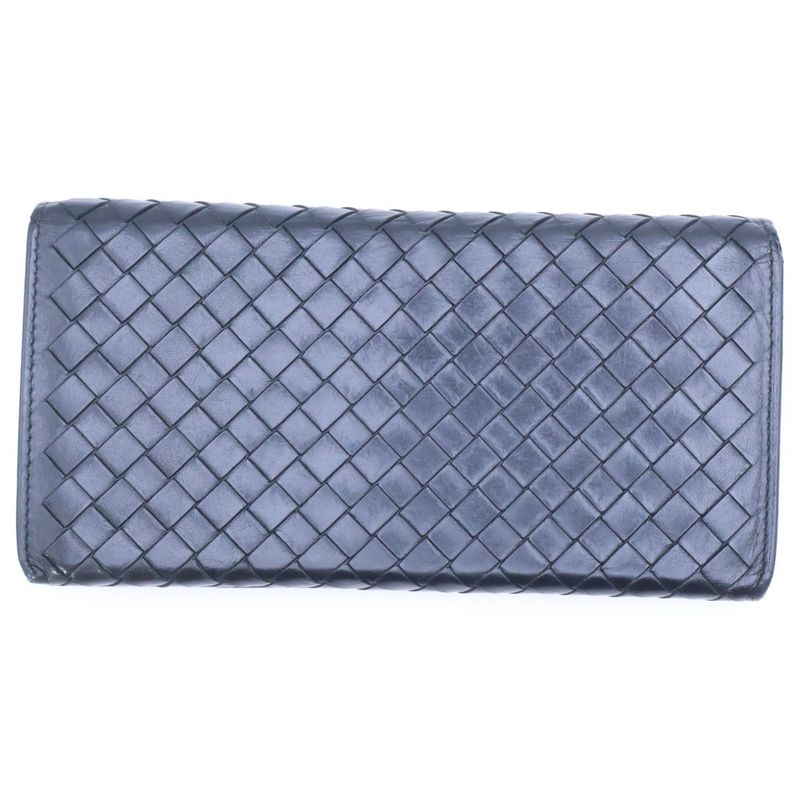 Bottega Veneta Intrecciato Leather Long Wallet Black