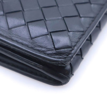 Bottega Veneta Intrecciato Leather Long Wallet Black
