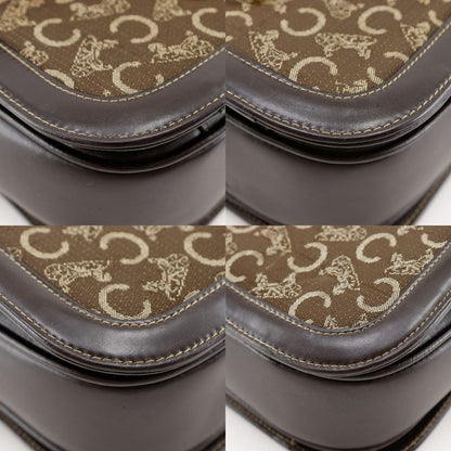 Celine Vintage Canvas Calf Brown Handbag