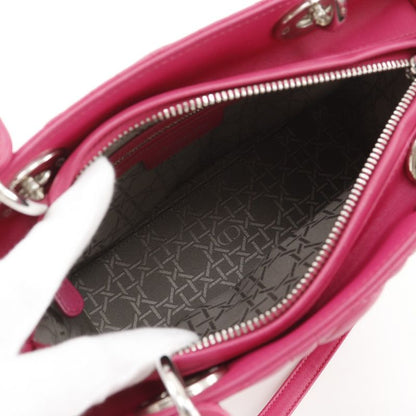 Dior Christian Cannage 2-Way Shoulder Leather Fuchsia