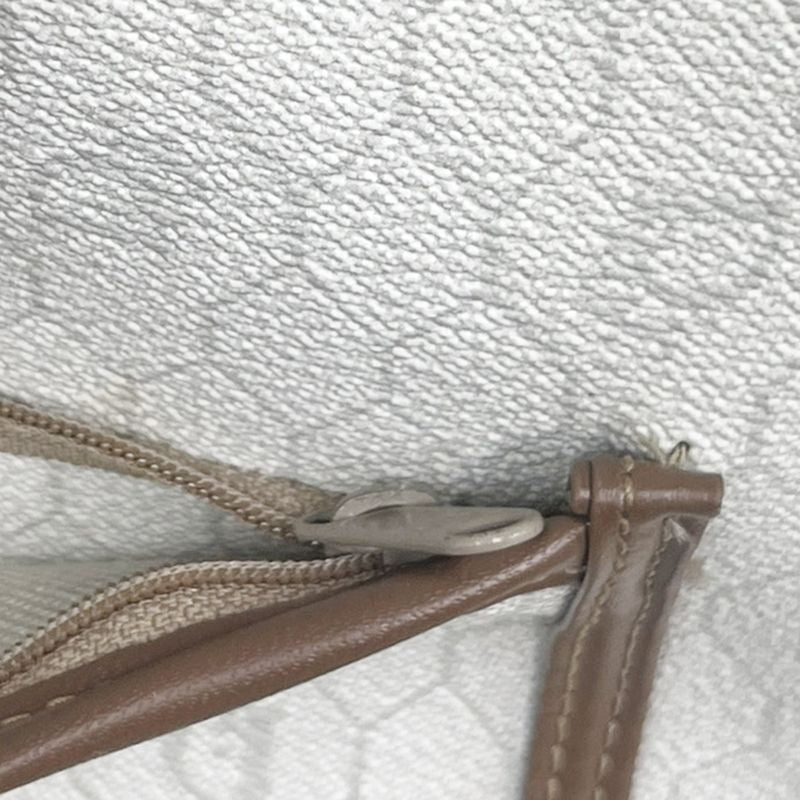 Dior Christian Shoulder Bag Honeycomb Drawstring White Brown Leather Vintage