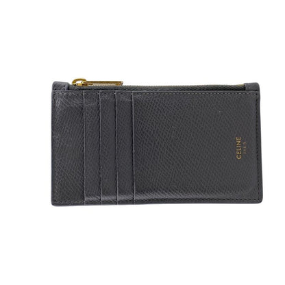 Celine Fragment Case Zipped Compact Card Holder Gray