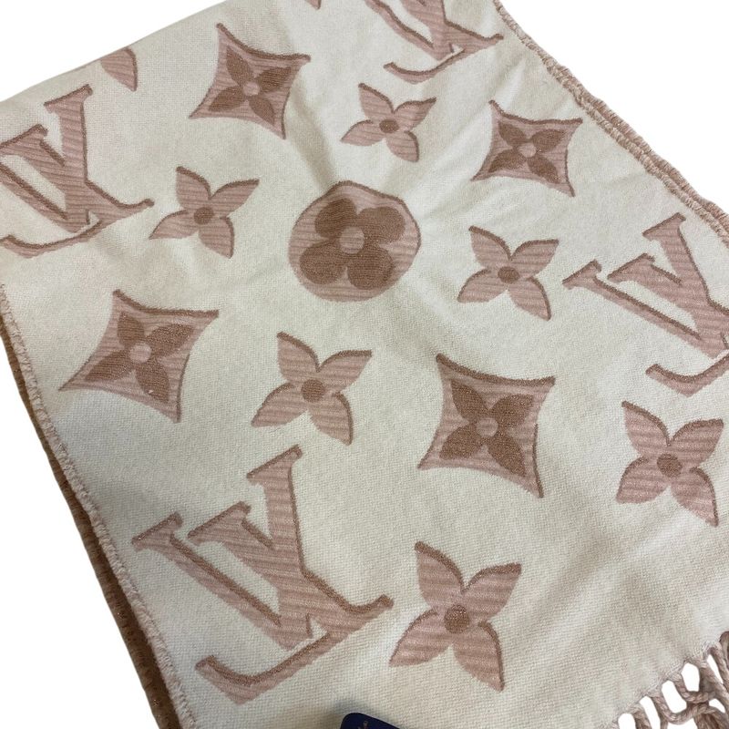 Louis Vuitton Fringe LV Essential Shine Muffler Pink Scarf