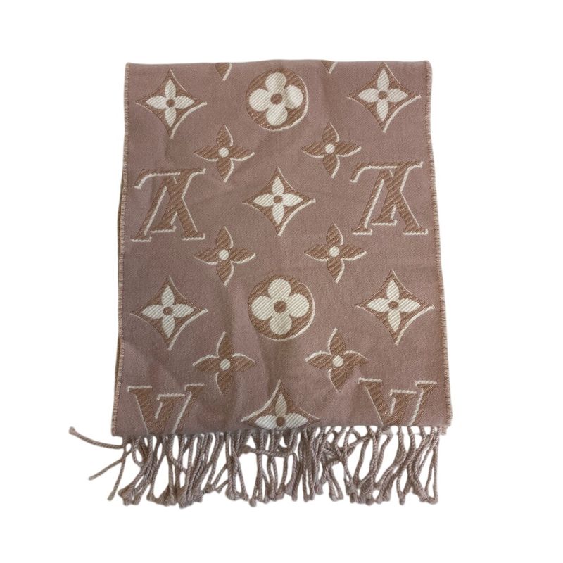 Louis Vuitton Fringe LV Essential Shine Muffler Pink Scarf