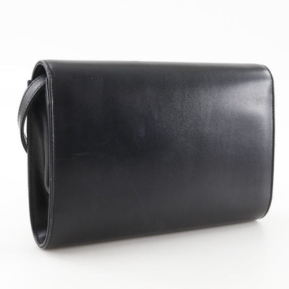 Gucci Vintage 2-Way Clutch Calf Black Shoulder Bag