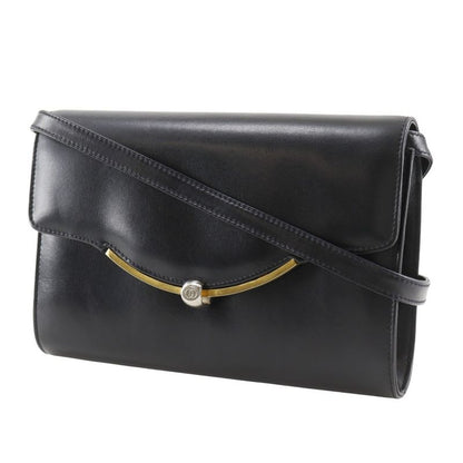 Gucci Vintage 2-Way Clutch Calf Black Shoulder Bag