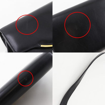 Gucci Vintage 2-Way Clutch Calf Black Shoulder Bag