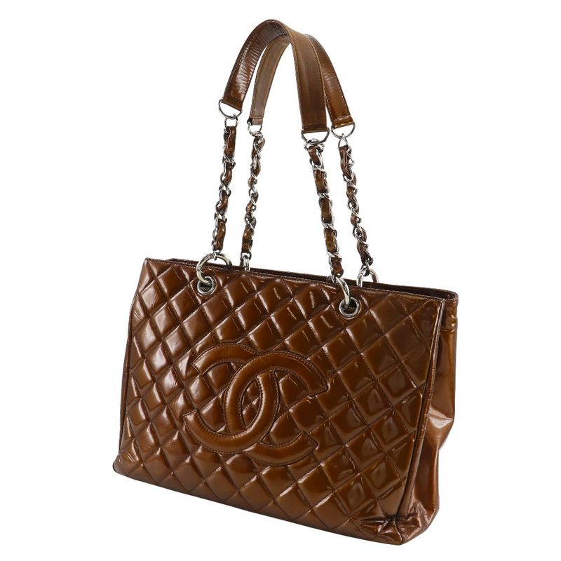 Chanel Grand Shopping Tote GST Quilted Chain Enamel Bronze