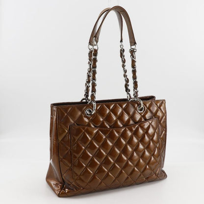 Chanel Grand Shopping Tote GST Quilted Chain Enamel Bronze