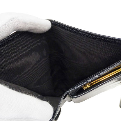 Chanel Wallet Long Wallet Bicolor Caviar Leather Black Gold