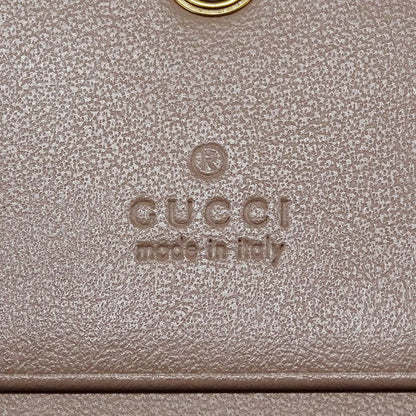 Gucci Wallet Bifold Wallet Leather Pink Beige Petit Marmont
